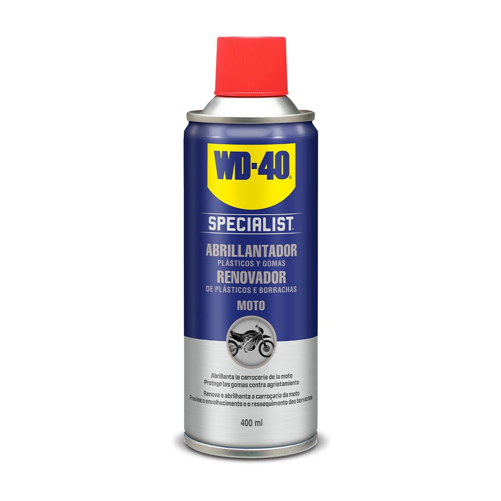 WD-​40 34021 Abrillantador y Recuperador de Plásticos y Gomas de Silicona, Color Blanco, 400 ml, El embalaje puede variar