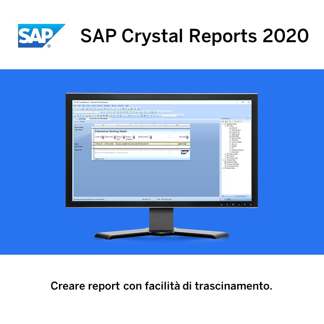 SAP Crystal Reports 2020 Reporting software | Standard | PC | Codice d'attivazione per PC via email