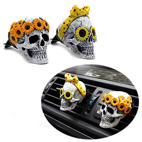LEFUYAN Evil Skull Statue Car Air Outlet with Air Freshener, Car Interior Decor Funny Cute Ornament Christmas Birthday Gift for Men Women Boys Girls