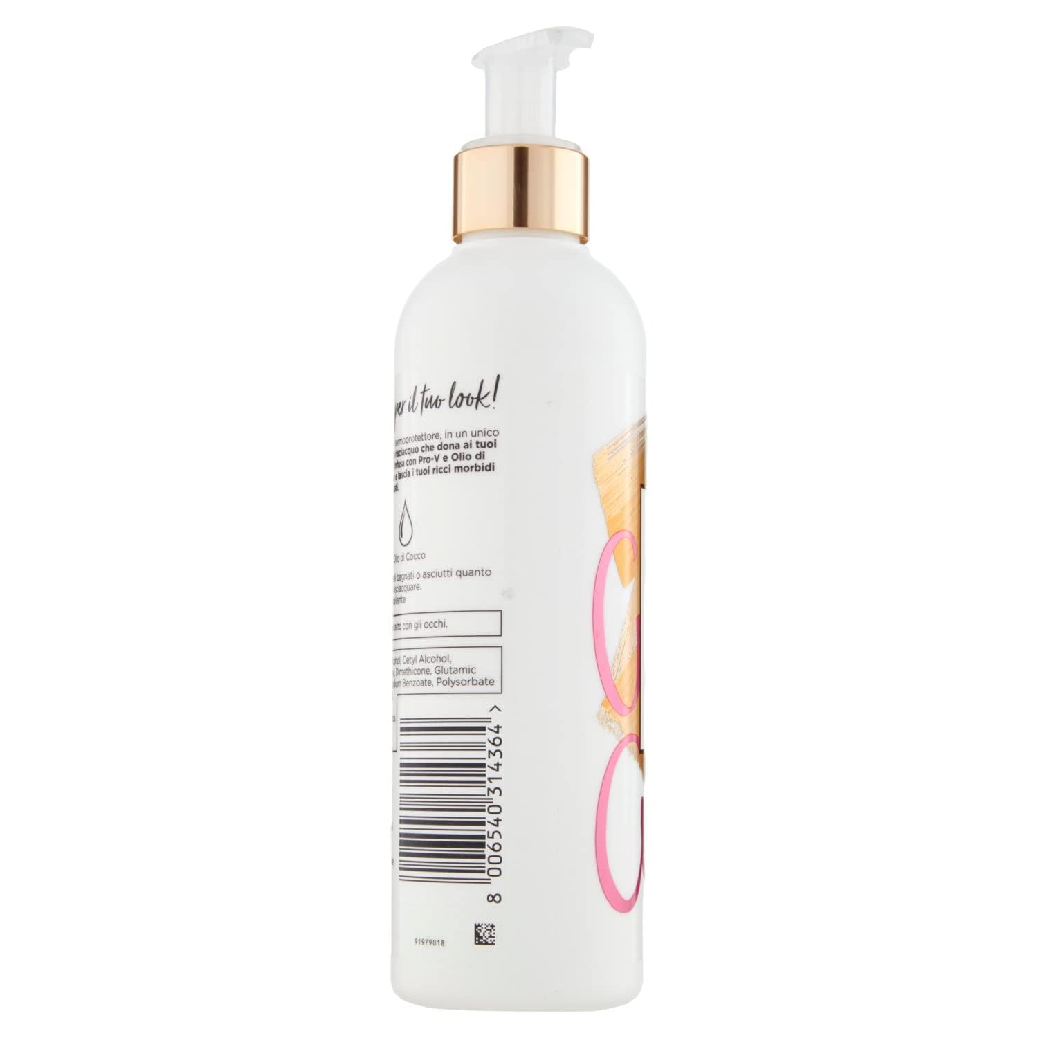 Pantene Pro-V Krem do stylizacji + naturalny termoprotektor kręcony, bez spłukiwania, odżywczy, z olejem kokosowym, do kontroli wzrostu i miękkich, nawilżonych loków, 235 ml