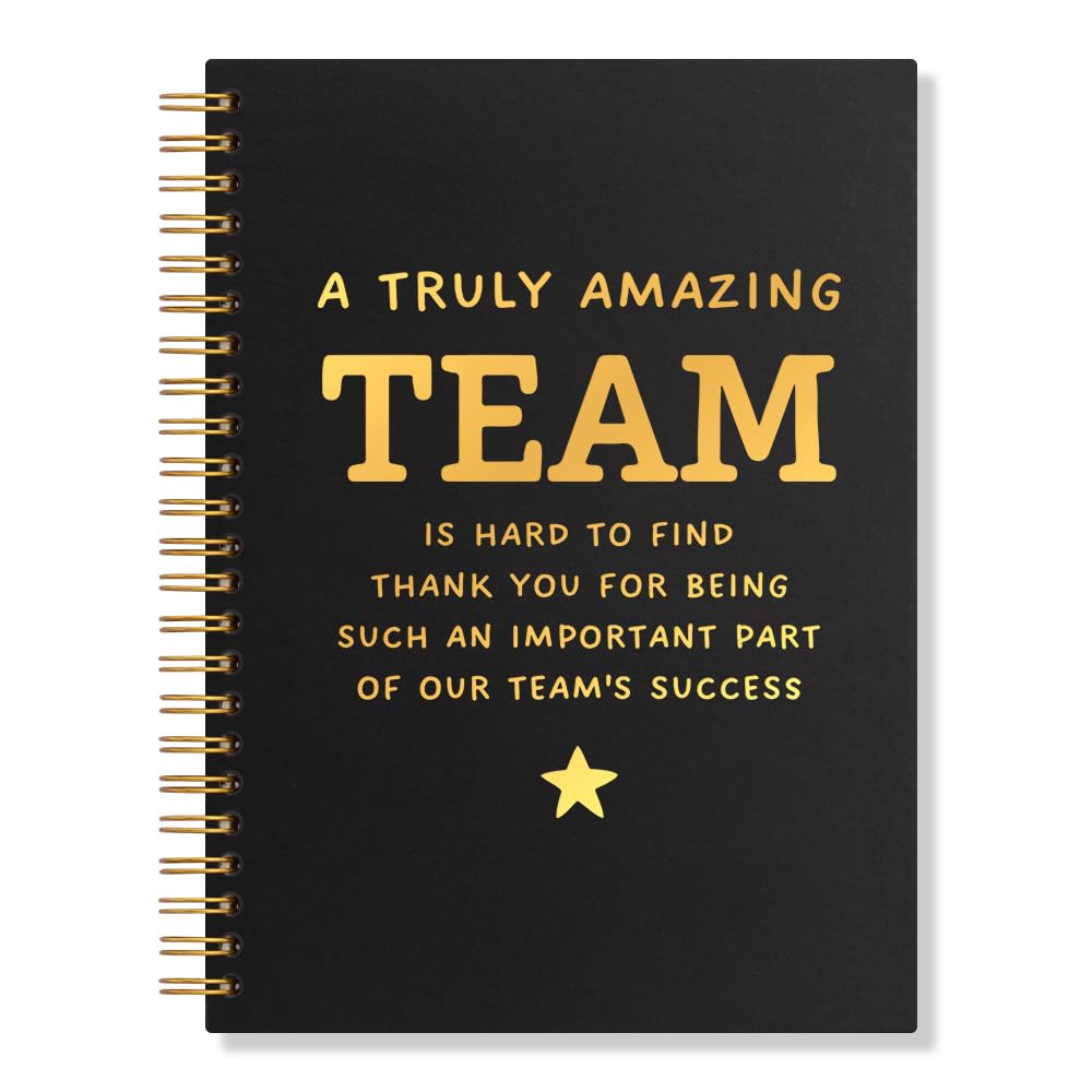 Juoqg Team Hardcover Spiral Blank 160 Page Notebook, Teamwork Gifts, Employee Appreciation Gifts, Team Appreciation Gifts, Appreciation Gifts for Colleagues Coworker Staff Team Member, Team Gifts