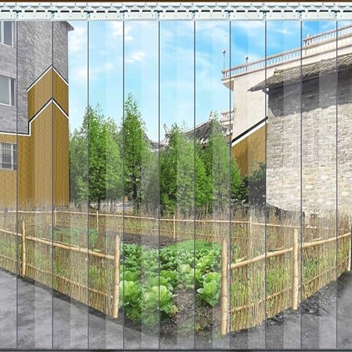 Cammeciso Kit de Tira de Cortina Transparentes,Cortina de láminas Industrial,Comercial Cortina PVC Transparente,con Accesorios,Impermeable,Resistente al Polvo,para almacenes,fábricas