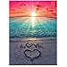 MWOOT DIY 5D Diamante Pintura por Número Kit,DIY Diamond Painting Rhinestone Bordado de Punto de Cruz Artes Manualidades Lienzo Pared Decoración (30x40cm)-Playa Amanecer
