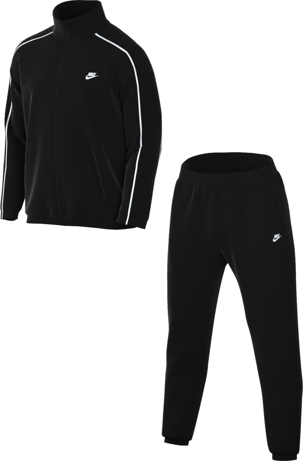 Nike Men's Club Pk Tracksuit, Black/Black/White/White, M