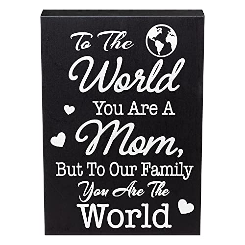 JennyGems Mom Gifts & Sentimental Mother's Day Box Sign | 'To Our Family You Are The World' Mom...