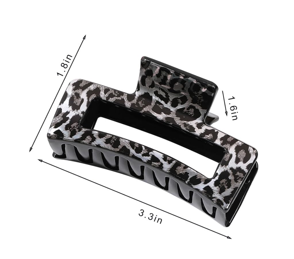 Hair Claw Clips for Women Girls,4pcs Leopard Print Hair Jaw Clips Non slip Strong French Hold Rectangular Vintage Clip,Hair Accessories for Thick Thin Curly Hair - Image 2