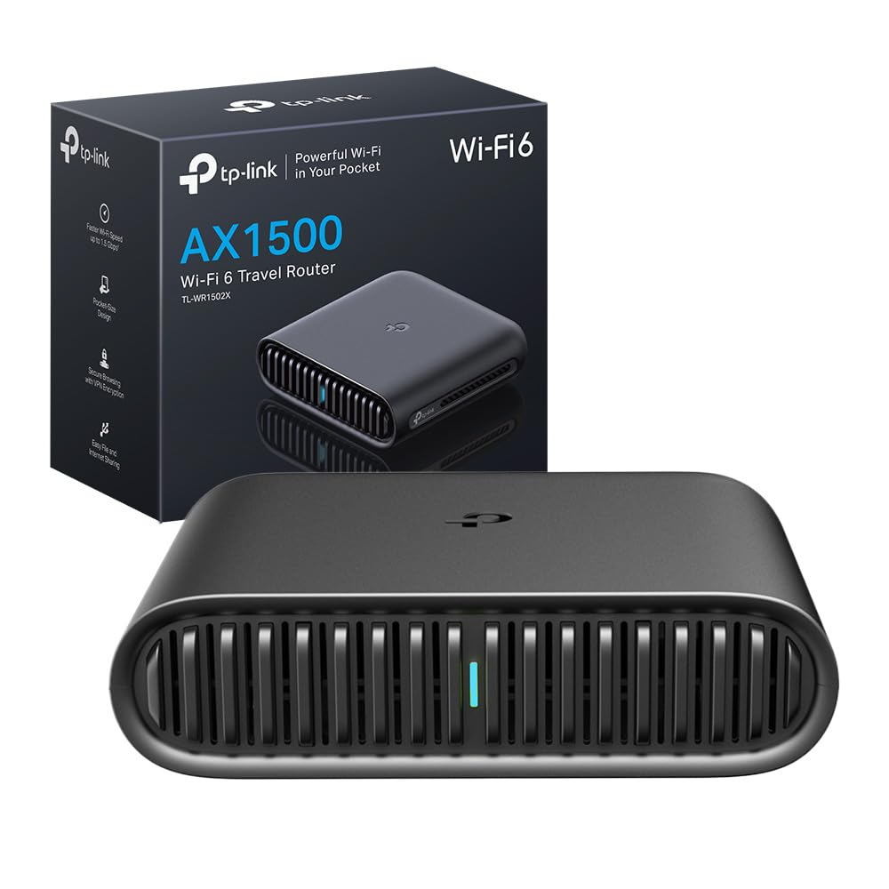 TP-Link TL-WR1502X Router WiFi Portatile, AX1500Mbps DualBand, Pocket WiFi 6 per casa e viaggio, 2 Porte Gigabit, VPN e WireGuard, Type-C, Multimodi(Modem USB 4G/Hotspot/AP/Range Extender/Client Mode)