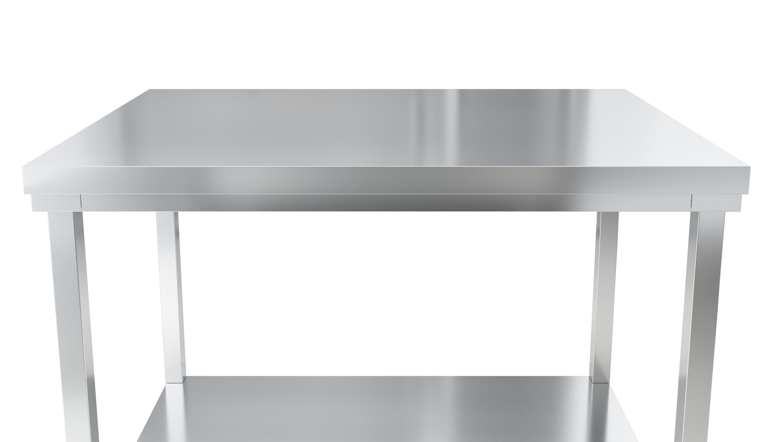 METRO Professional Mesa de Trabajo Rectangular GWTS4147, Acero Inoxidable, 2 estantes, pies Ajustables (3 cm), Plata