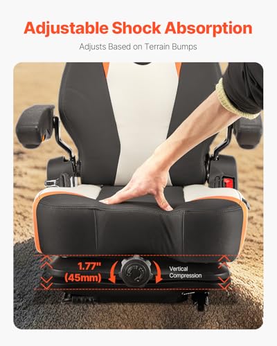 VEVOR Universal Forklift Seat, Tractor Suspension Seat with Adjustable Back, Armrest & Safety Belt, Secure Fold Down Tractor Seat with Micro Switch, Lawnmower Seat for Skid Loader Bulldozer