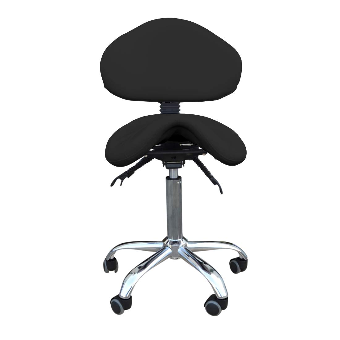 Land - Taburete de sillín para esteticista, estudio, tatuaje, fisioterapia (negro)