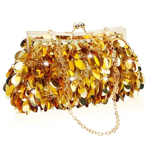 Image of Sparkly Evening Clutch Purse for Women Elegant Sequined Party Bag, Glam Wedding, Prom, Cocktail Night Out Clutch