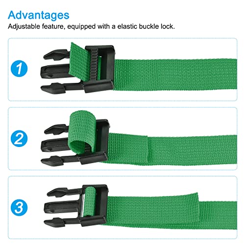Image of MECCANIXITY Utility Strap with Buckle 1x40 Inch Polyester Quick Release Adjustable Belt for Travel Outdoor Bag Luggage Packing (Green)