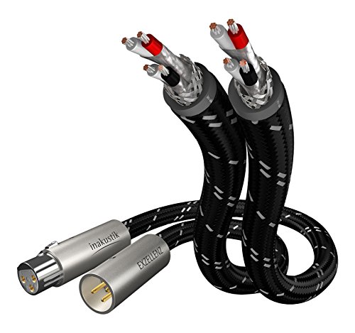 inakustik 006050007 Kabel Audio 2 XLR Stereo 0,75 m voor Source Audio/DAC/Tuner/CD-speler/versterker/voorversterker/mixer zwart/zilver