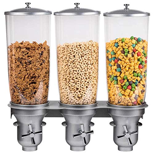 Cal-Mil 3518-3-39 Wall Mount Turn and Serve Dispenser, 2 Cylinders, 19.75" Height, 18.5" Width, 6.75" Length, Platinum