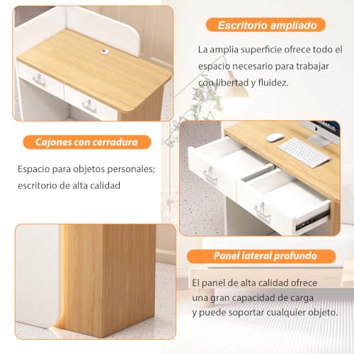 Mostrador de recepción con compartimentos para solucionar el desorden de cables 4