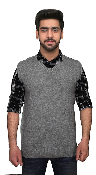 Image of Men Sleeveless Office Uniform Sweater - Daffodil