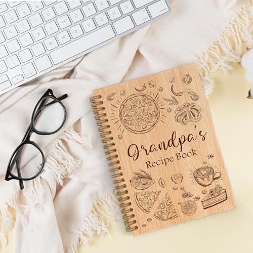 Carnet de recettes à spirales pour cuisine : les secrets de papy