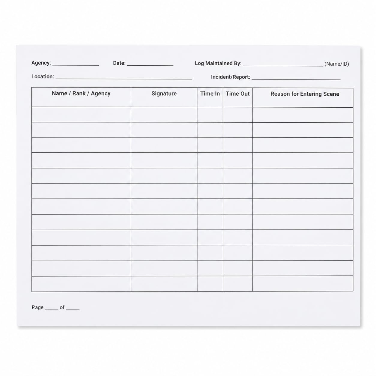 Taction Crime Scene Log- 50 Pages, Waterproof, Tear Resistant, Stone Paper, with Front and Back Covers, Professional Notepad for Logging Personnel