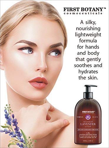 Lavender Oil Crème lotion 9 fl oz - Organic, Moisturizing, Hydrating, Anti aging and Massage lotion - the best body lotion for men and women that works on your face, neck, hands, hairs and feet.