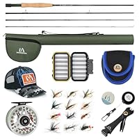 sprinton Maximumcatch Extreme Fliegenrute Combo 3/5/6/8 wt Fliegenrute und Fliegenrolle Outfit mit Zubehör (Extreme Combo, 8’4’’ 3wt Rute mit ECO Rolle)