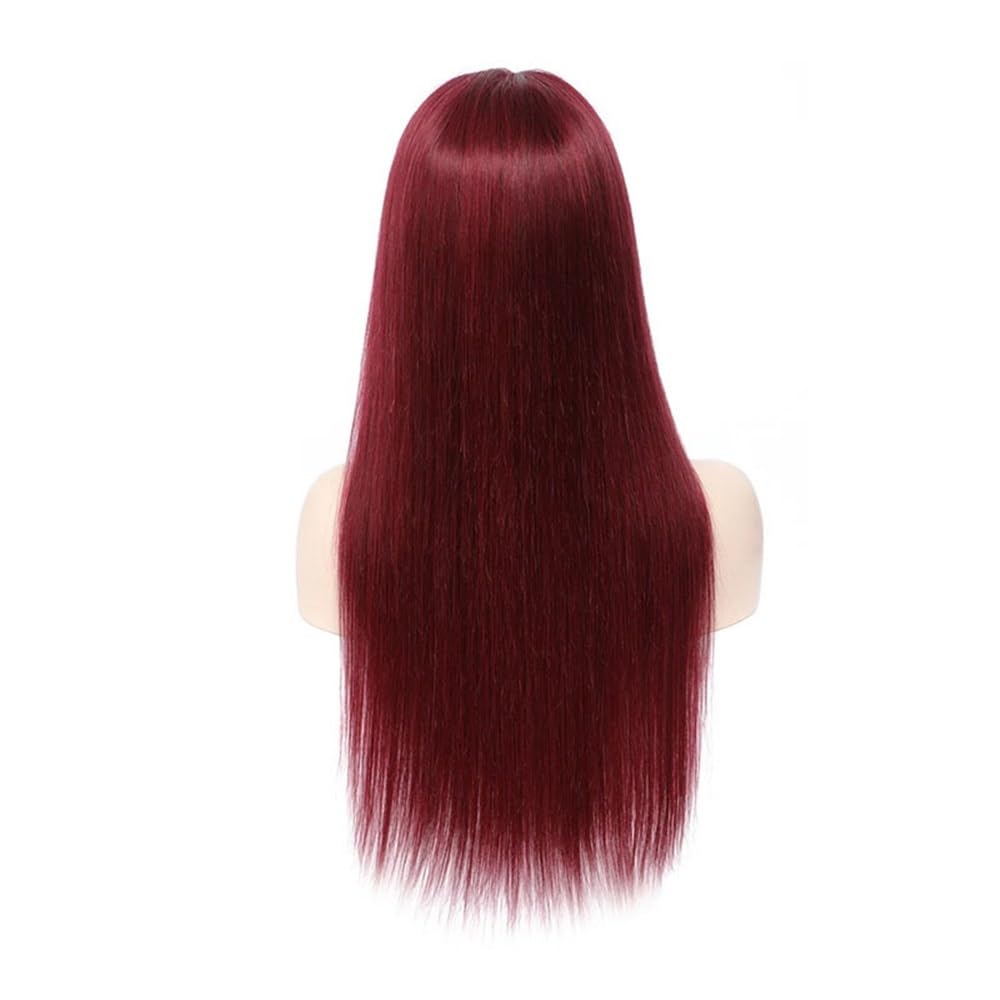 xiuling4568 Burgundy Wig Human Hair 150 Density 13x6 HD Lace Front Red Glueless Straight Wigs for Women Hairs Extensions(22inch)