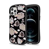 iFace x Pusheen First Class Series Case for iPhone 12 Pro Max (6.7') – Cute Shockproof Hybrid [Hard Cover + Bumper] Cell Phone Cases Accessories for Girls, Women – Pusheen Icon (Black)