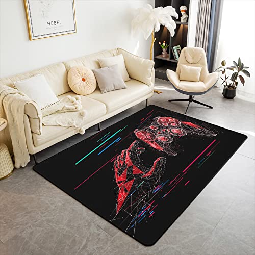 Loussiesd Gamer Area Rug Video Game Soft Rugs for Living Room Bedroom Gamer Console Non-Slip Flannal Floor Mats Runner Carpet for Bedroom Playing Room Living Room Decor 100 * 150cm