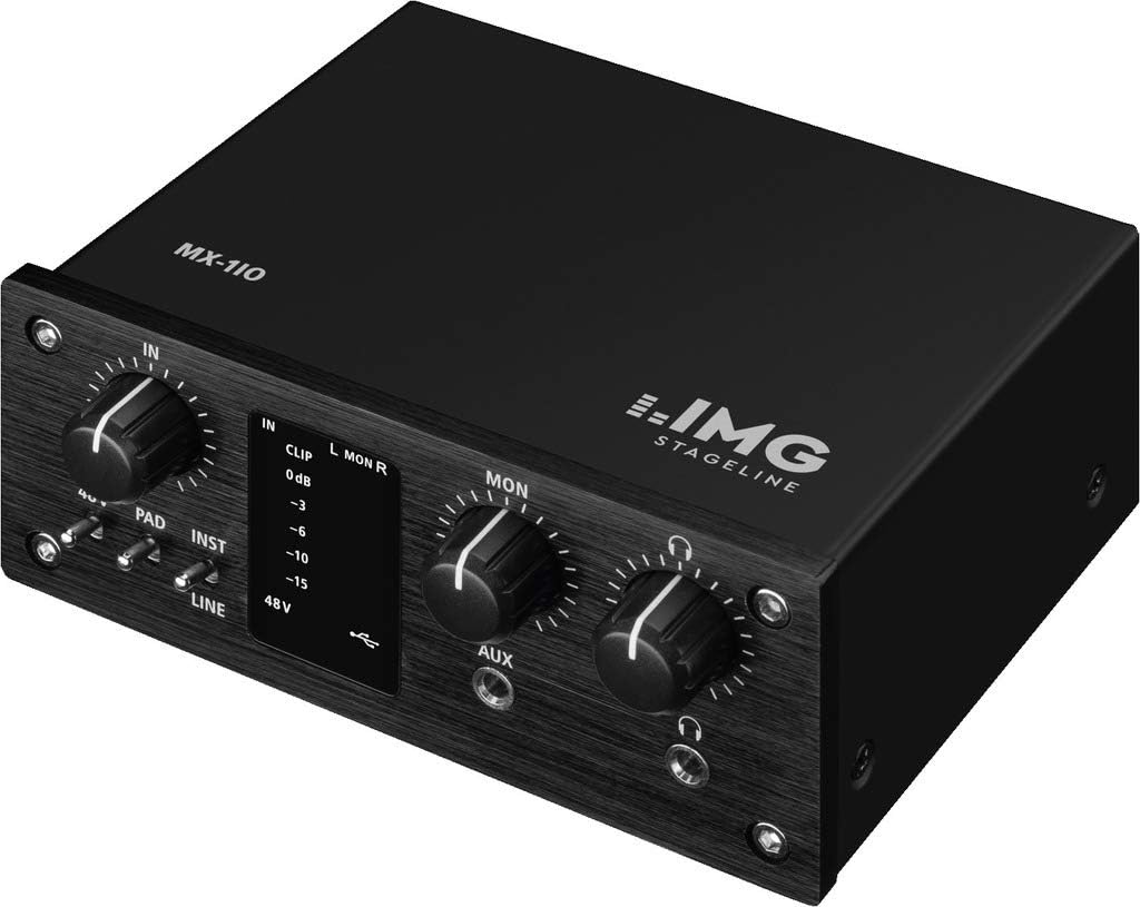 IMG Stageline MX-1IO - Interfaz USB de grabación (1 canal), color negro