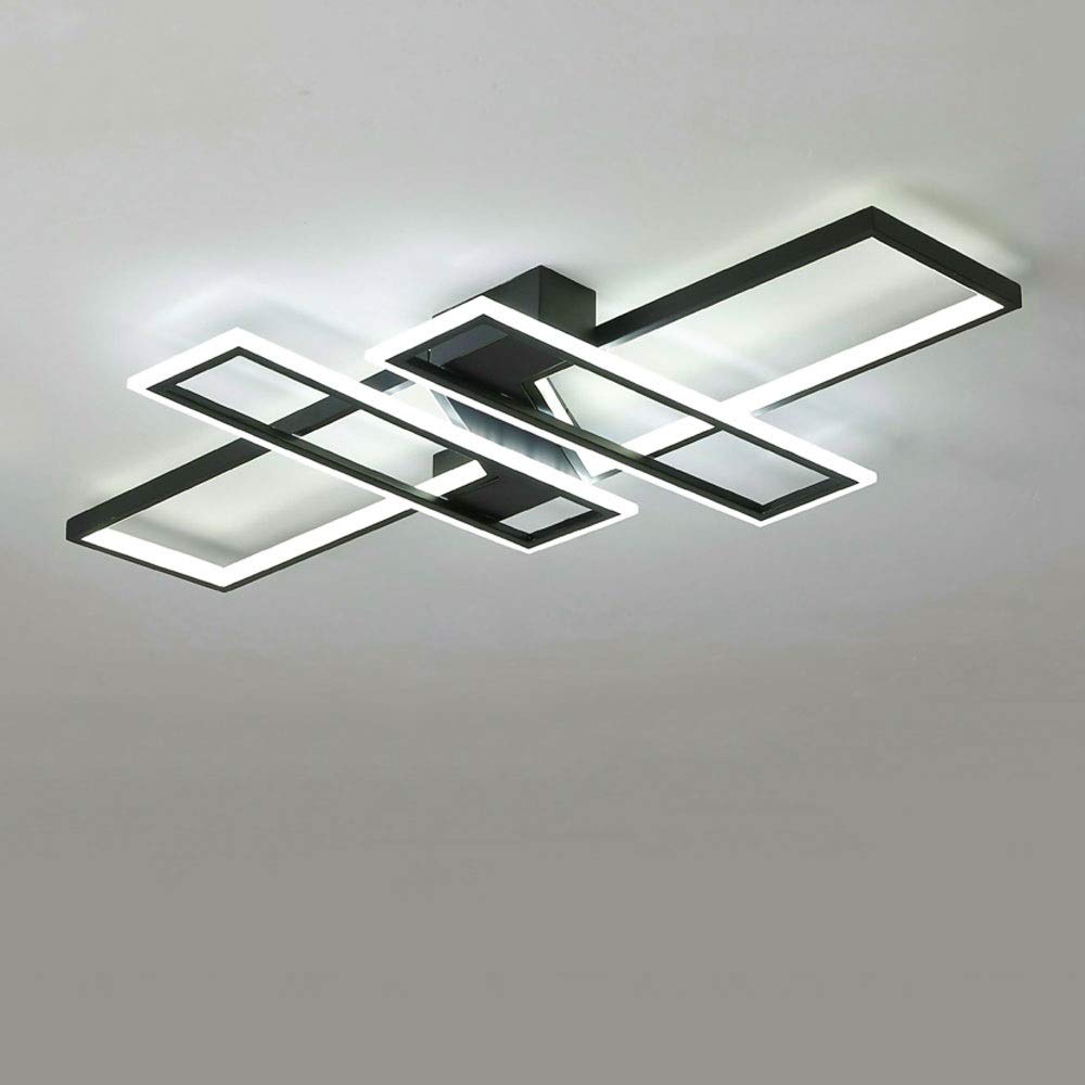 Plafón LED, Blanco, Negro, 90 Cm (6580 Lúmenes), 120 Cm (8120 Lúmenes), Plafón Acrílico LED, Adecuado Para Dormitorio, Comedor, Cocina, Sala De Estar (Color : Black Dimmable, Size : 120CM)