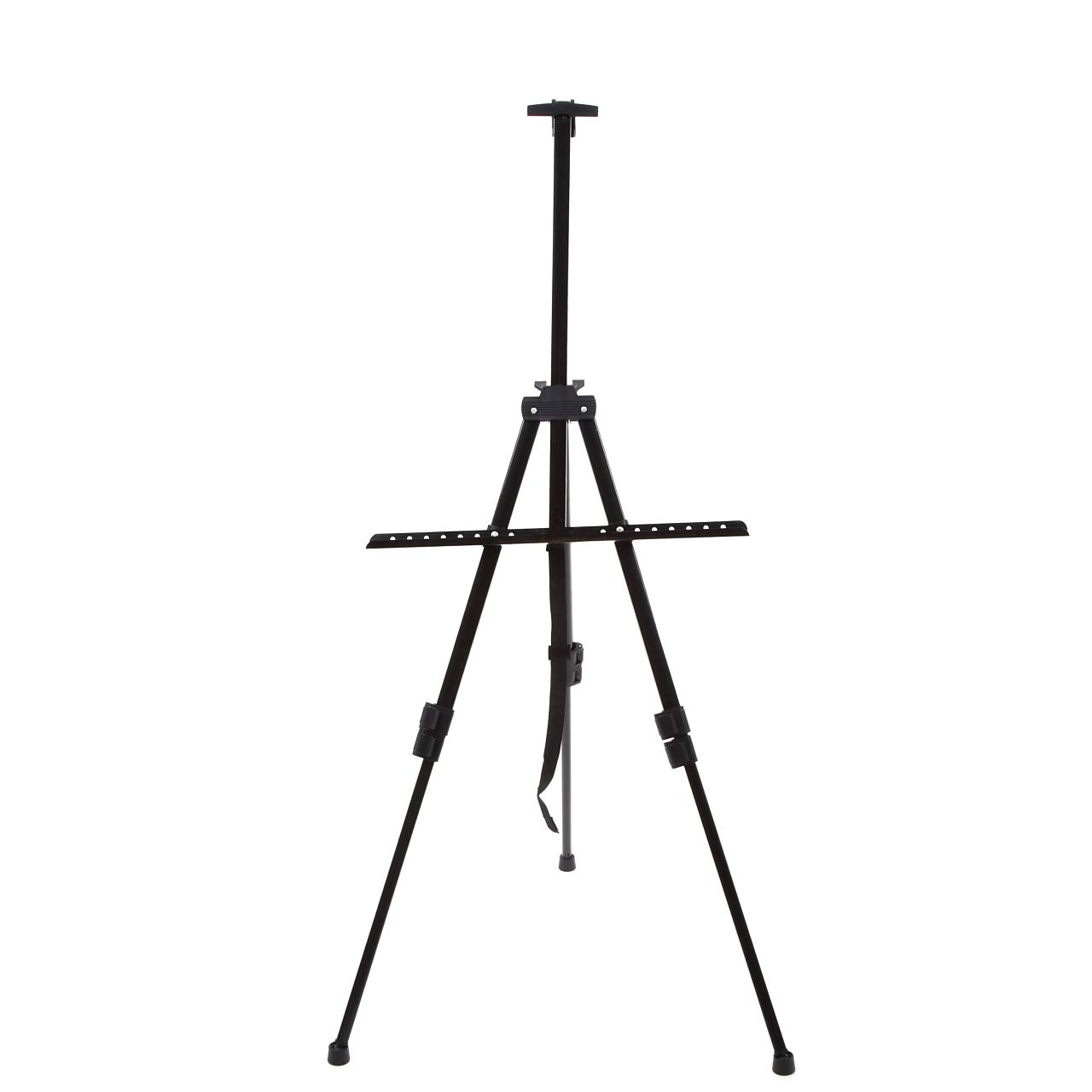 Sprenno 4 Tier Telescopic Easel, Foldable, Maximum Height 61.8 inches (157 cm), A1 Vertical/A0 Horizontal, Lightweight, 2.6 lbs (1.2 kg), Black with Storage Bag