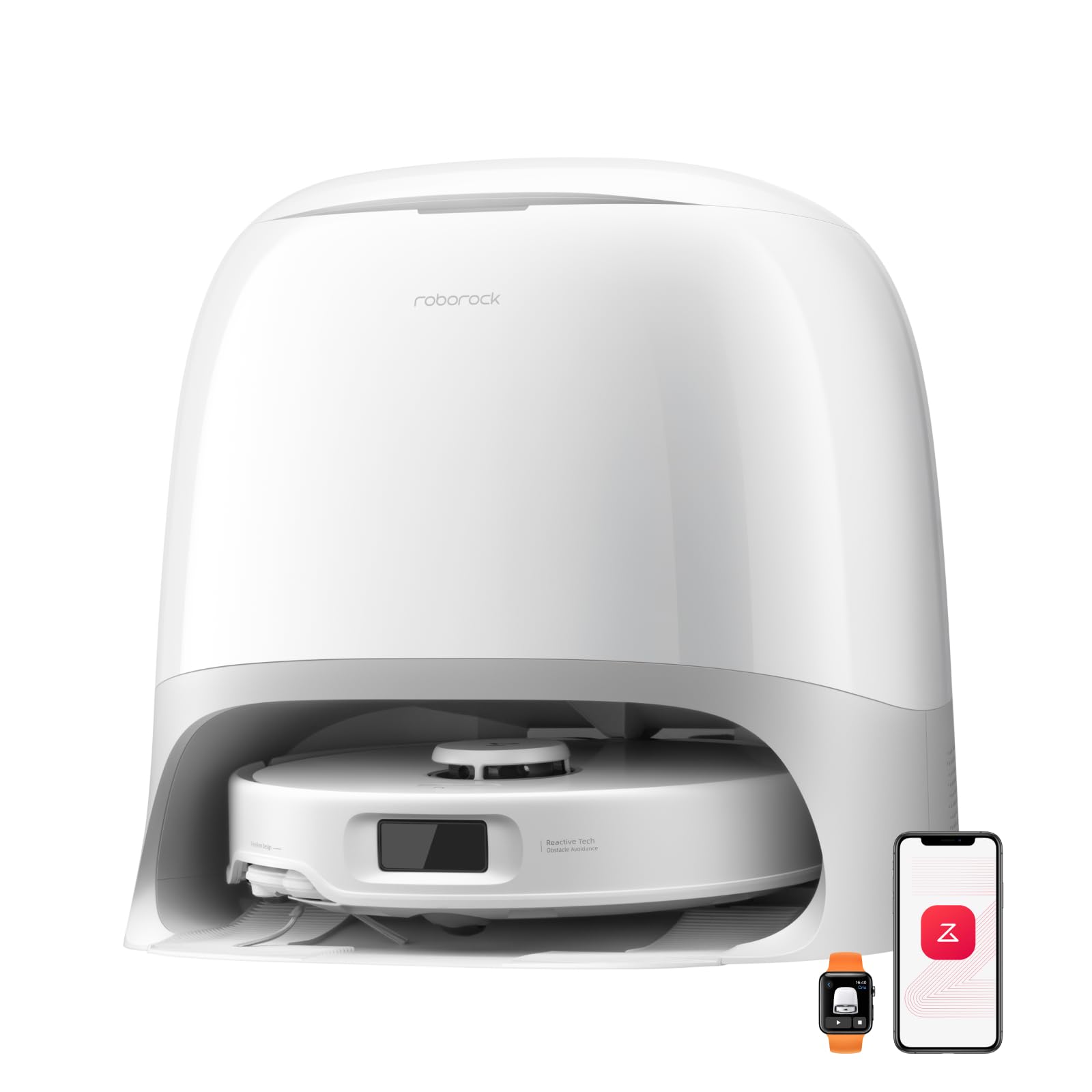 roborock Qrevo Curv S5X Set Robot Aspirapolvere Lavapavimenti, Doppio Antigroviglio, Spazzola Laterale e Mocio FlexiArm, 10 mm Sollevamento Automatico dei Moci, Evitare gli Ostacoli, Dock Tutto in Uno