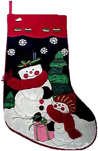 United Mask & Party Gorgeous Christmas Holiday Velvet and Satin Stocking Snowmen #HP99178
