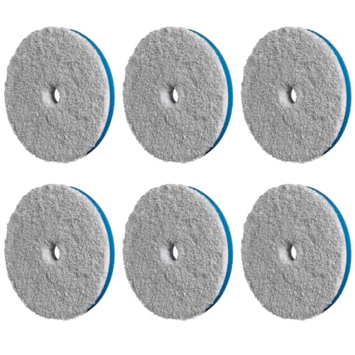 Image of RUPES 9.MF160H Pack of 6 Blue D-A Coarse Microfiber Extreme Cut Polishing Pads 160mm | Compatible with 6 inch Backing Plate | Rapidly Removes Severe Defects | Reduces Swirl Markings