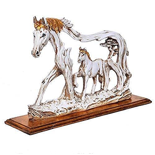 Image of The Artment your artistic apartment Wooden Feng Shui Galloping Horse Animal Resin Decorative Showpiece: Home Decor for Living Room, Bedroom, Study Table - Ideal Gift, Office Desk Accent