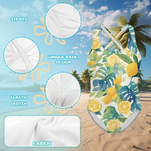 One Pieces Swimsuit for Girls Soft Comfortable Crew Neck Cute Swimwear Bathing Suits Summer Beach Wear3