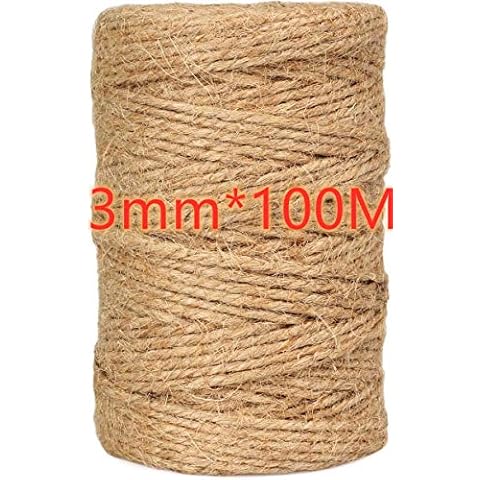 Jute String, 3Ply 328 Feet Natural Jute Garden Twine for Gift Wrapping, Gardening, Parcel Packing and DIY Crafting Decorative (Brown) Cover