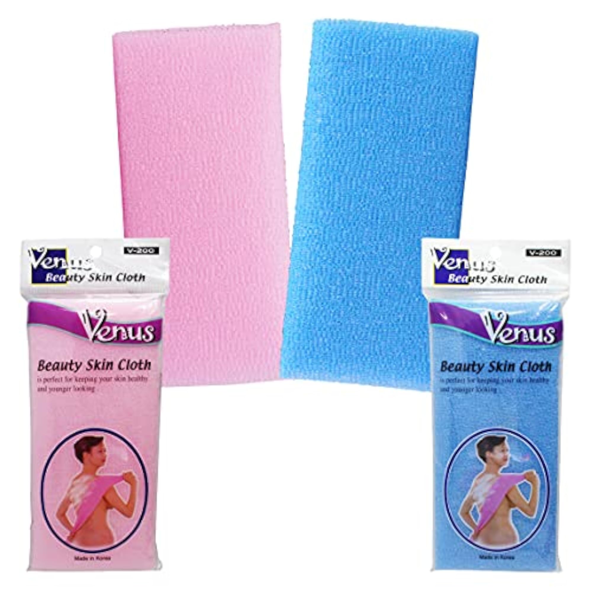Bath Shower Exfoliating Towel Cloth, 8 Pack Korean Loofah Scrub Washcloth