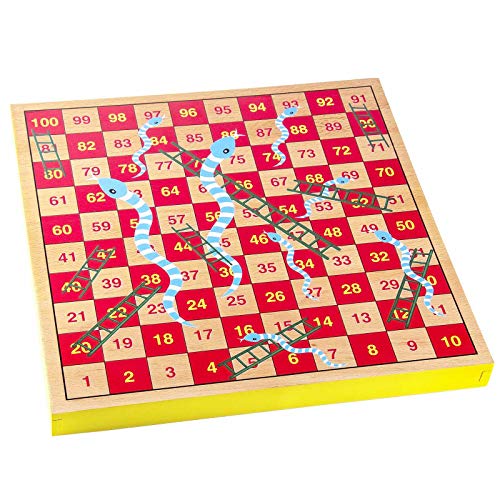 AMEROUS Juego de Mesa Reversible Ludo y Serpientes 12" miniatura 5