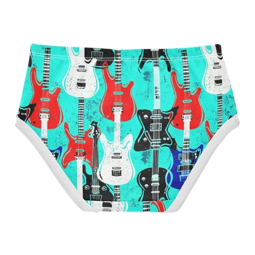 Joisal Toddler Underwear Floral 2t Cotton Panties for Girl Fun Print Kids Briefs Undies Cool Electric Guitar2