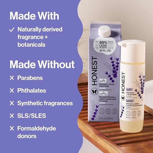 The Honest Company Shampoo Body Wash Refill Carton, Lavender Calm, 32 fl oz - image 4