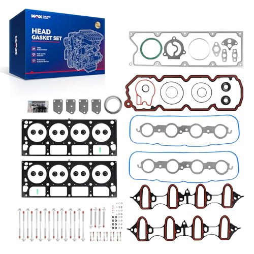 Image of KAX Engine Cylinder Head Gasket Set Kit Compatible with Chevy Silverado 1500 /GMC Sierra 1500 2004-2009, Tahoe Yukon 2004-2006, Express 2500 2004-2008, Avalanche 1500 Savana 4.8L 5.3L, OE# HS26190PT-2