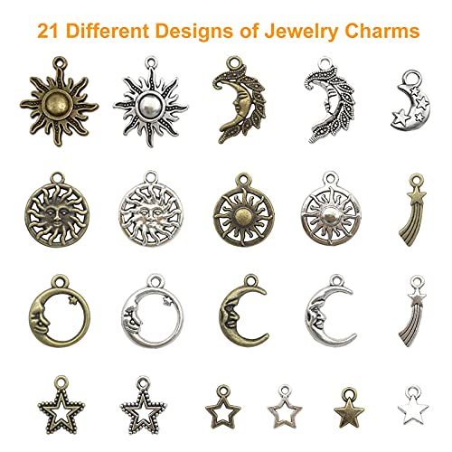 Jongdari Mixed Sun Moon Star Charm, Wholesale Jewelry Charms Craft Supplies, Celestial Charms Pendants For Jewelry Making And Diy Necklace Bracelet #TOP1