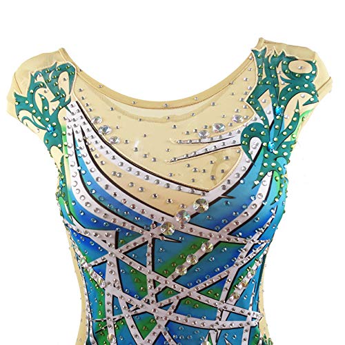 LIUHUO Collants de ginástica rítmica com design personalizado para meninas com estampa de diamantes