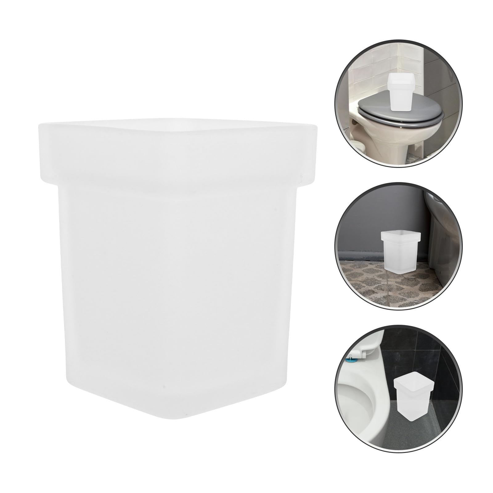 SHINEOFI Escobillero de Cerámica para Baño Diseño Cuadrado y Base Fácil de Limpiar, Adecuado para Hogares y Lugares Públicos, Versátil y Práctico