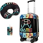 Homskiii Kids Suitcase Set for Boys Hardside Luggage with Spinner Wheels 2 Piece 16inch Toddler Suitcase for Boys Travel Carry on Luggage Airline Approved