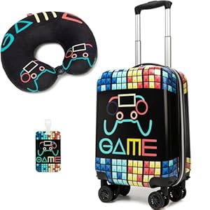 Kids Suitcase Set for Boys Hardside Luggage with Spinner Wheels 2 Piece 16inch Toddler Suitcase for Boys Travel Carry on Luggage Airline Approved