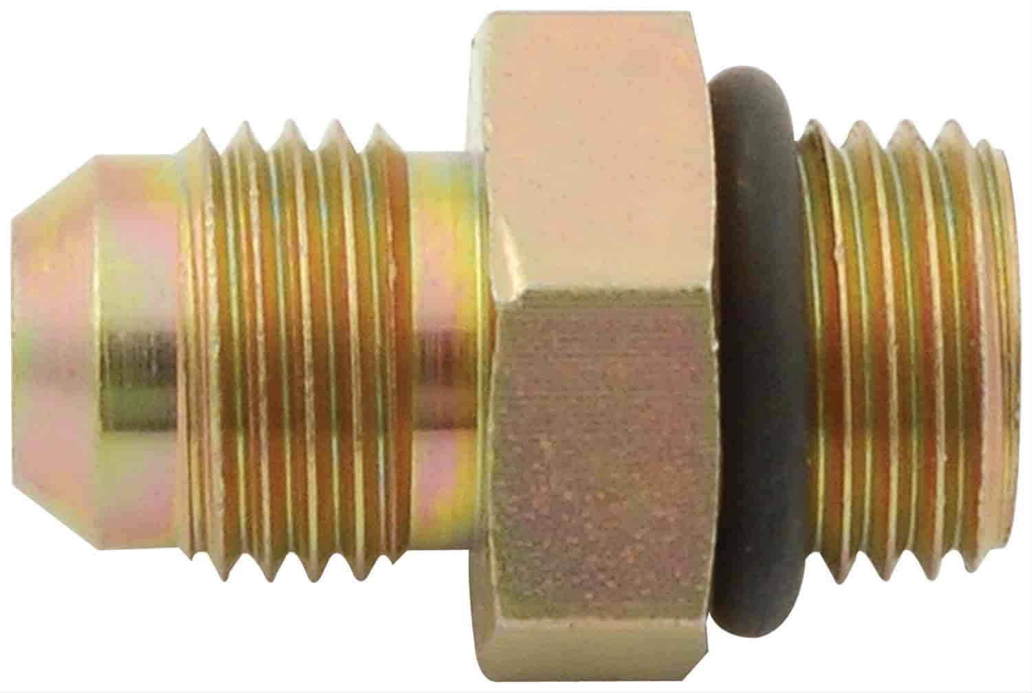 Allstar Performance ALL48214 Fitting, Adapter, Straight, 6 AN Male to 9/16-18 in Male O-Ring, Steel, Cadmium, Power Steering Systems, Each