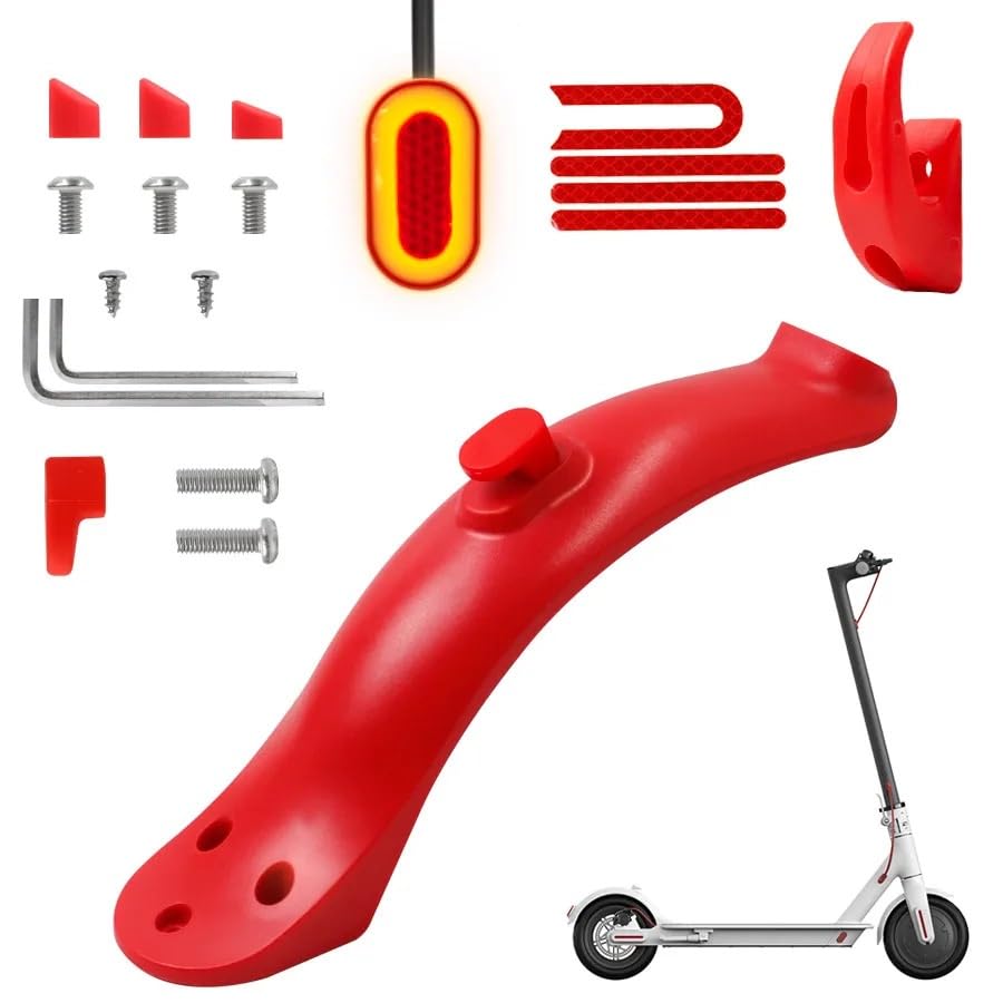 Guardabarros Trasero Corto Tipo Cola de Pato Mejorado con Luces traseras for Patinete eléctrico Xiao-mi M365 1S Pro