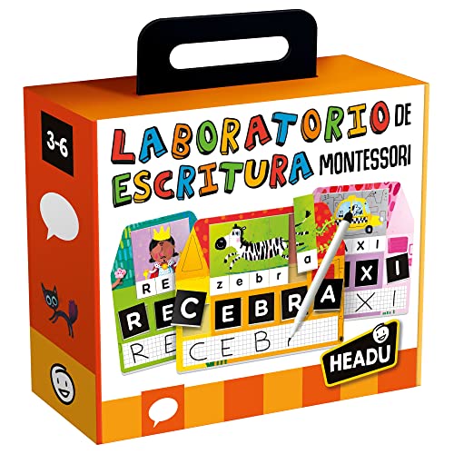 Headu- Italy Laboratorio de Escritura. Juego Infantil Educativo Aprender a Leer y Escribir. Niño y niñas de 3 a 6 años, Multicolor (ES28160)