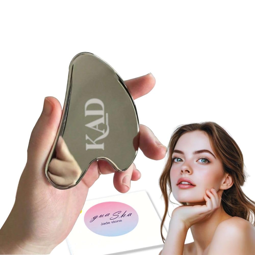 KAD Stainless Steel Gua Sha Facial Tools Metal Gua Sha for Face & Body (Silver) KAD Stainless Steel Gua Sha Facial Tools Metal Gua Sha for Face & Body (Silver)